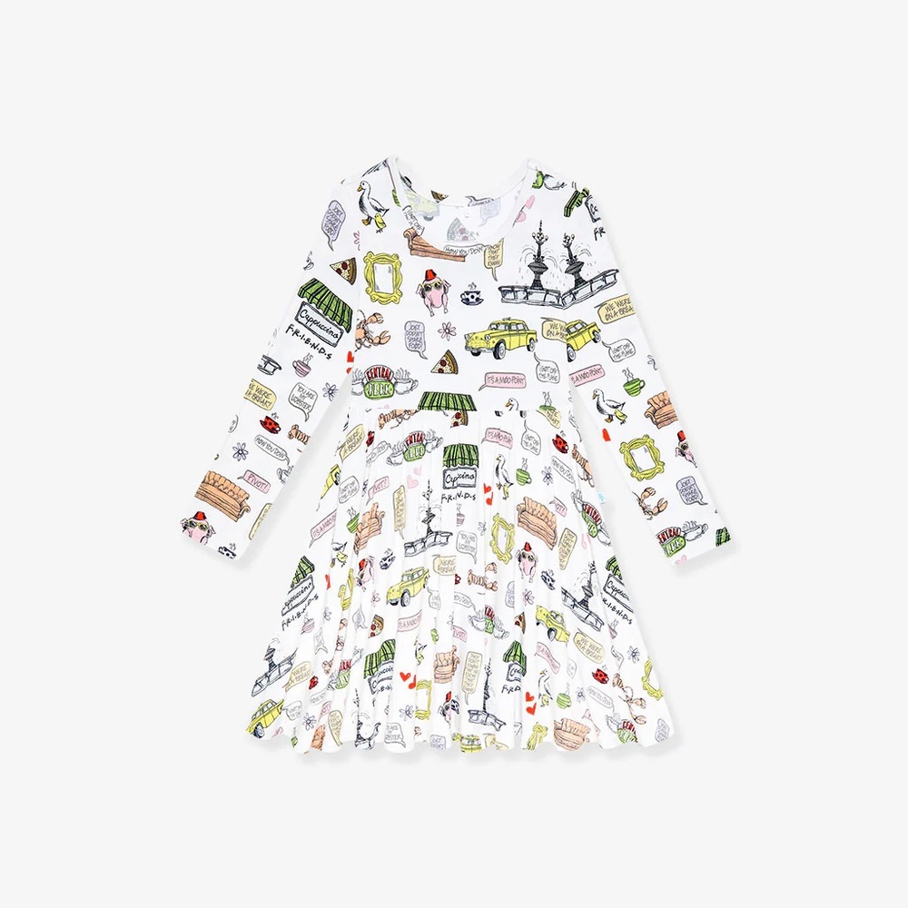 Posh Peanut ‘Friends’ Twirl Dress 7/8Y